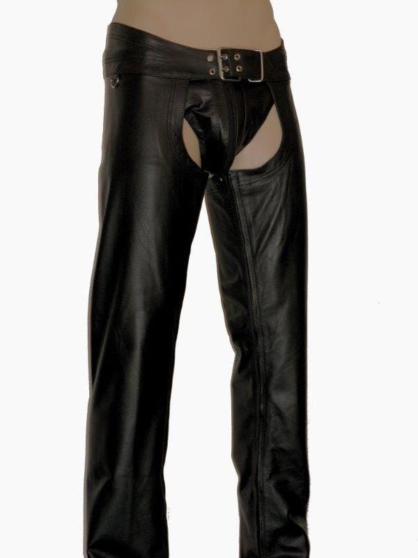 REAL LEATHER CHAPS elder fetish gay jeans pants GAY CHAPS/BIKER TROUSER - MRI Leathers