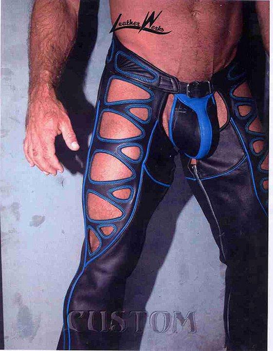 REAL LEATHER CHAPS leder fetish gay jeans pants GAY CHAPS/BIKER TROUES - MRI Leathers