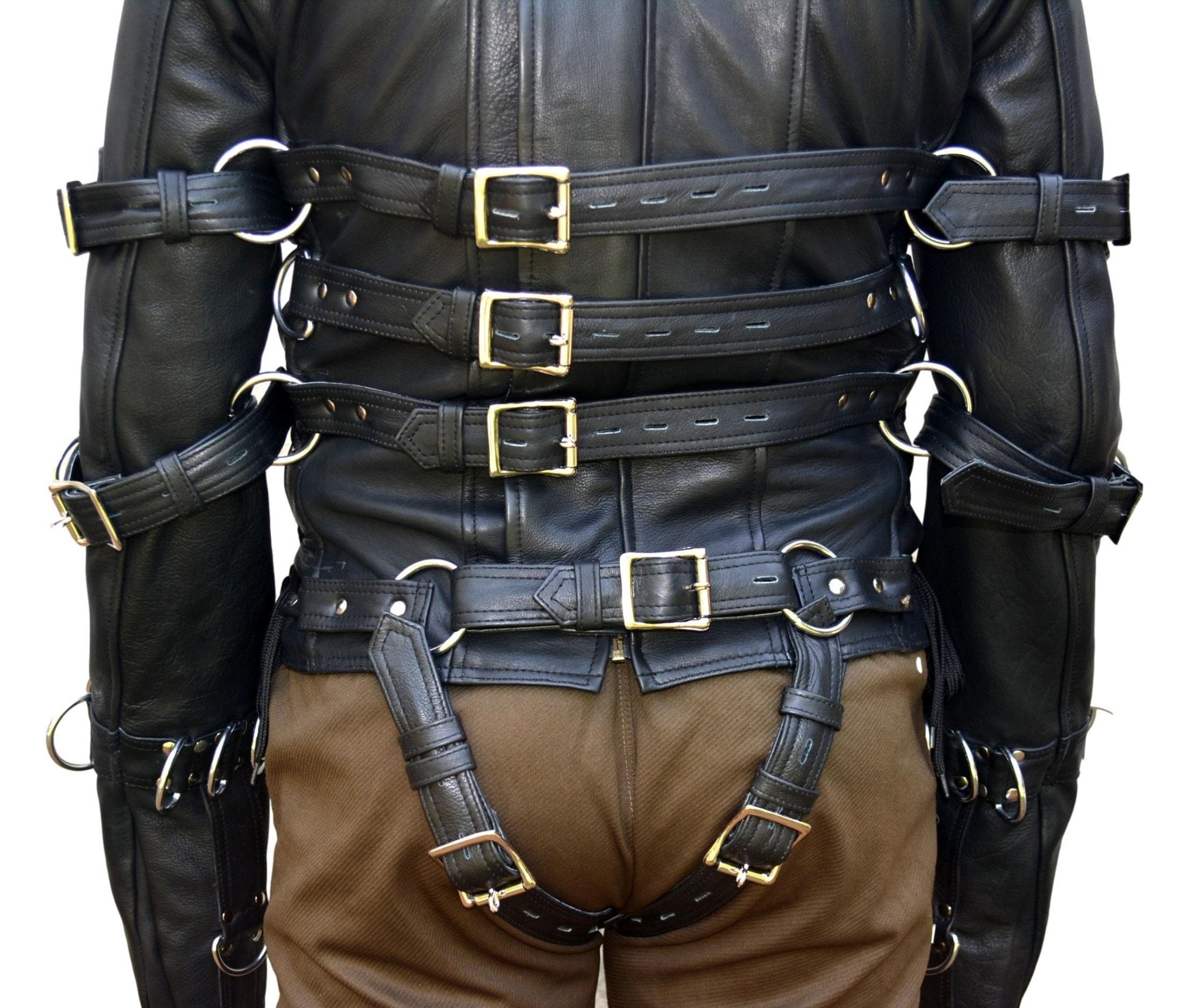 REAL LEATHER STRAITJACKET Heavy Duty Jacket with Lining – MRI Leathers