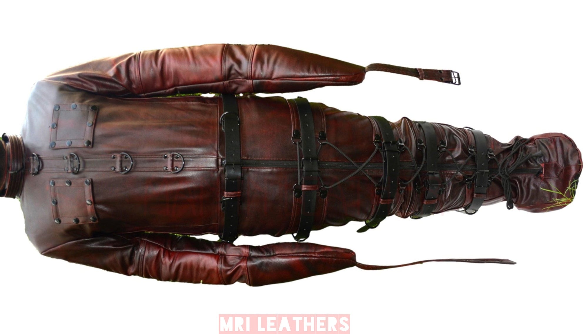 Real Tow Tone Cow leather Sleep Sack Bondage Body Bag Bdsm Mummy Seductive Restricted Bondage Bag BDSM Duty belts Serious Bondage - MRI Leathers